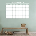 Macro detail of white monthly planner wall decal with grid layout on light green wall - 57*80CM / White