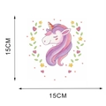 Dettaglio dell'adesivo da parete unicorno 15x15cm con stelle e cuori decorativi - S-15*15CM