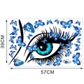 Detail eines 39x57cm Wandtattoos mit realistischem Auge und blauen Schmetterlingen - S-38*58CM