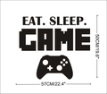 Adesivo da parete Eat Sleep Game con controller, 57x50cm decorazione per stanza gaming - Pezzo Intero Senza Montaggio (50*57CM)