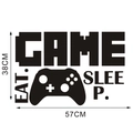 Adesivo murale Eat Sleep Game per cameretta bambini decorazione gioco 57cm x 38cm - Versione Layout Richiede Montaggio (57*38CM)