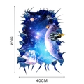 3D ruimte muursticker met planeten en nevel door gebroken muur, maat 58x40 cm - 40*58CM