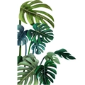 Vinilos decorativos de hojas de monstera con textura degradada sobre fondo blanco - Hacia la Derecha 30*90CM x 2 Hojas En Bolsa