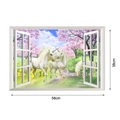 Detailliertes Maßlayout für Einhorn 3D Wandaufkleber mit Maßen von 38 cm x 58 cm - 38x58cm