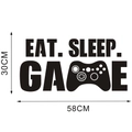 Dimensioni dettagliate dell'adesivo murale Eat Sleep Game di 58 cm per 30 cm - 58*30CM