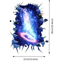 Detalle de vinilo de pared 3D galaxia con medidas 90x57cm, estrellas y nave espacial - 57*90CM
