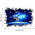Detalle del vinilo decorativo 3D espacio 90x57cm con diseño de tierra y astronauta - L-57x90cm