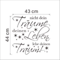 Vinilo decorativo alemán Traume minimalista con estrellas negras para la casa - Pequeño