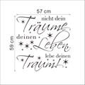 Vinilo decorativo con frase alemana inspiradora y estrellas para salón y dormitorio - Grande