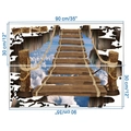 Detail view of 3D visual effect wooden bridge floor stickers showing the PVC material - Sky Bridge Style (KS6653L) Split 30*90X2 Pieces