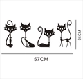 Dimensiones detalladas de los adhesivos de pared de gato negro en PVC de 57 cm por 25 cm - 57*25cm / Negro