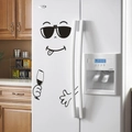 Lustiger Cartoon-Kühlschrankaufkleber mit Smiley-Gesicht und Sonnenbrille für die Küche - Stil D
