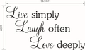 Vinilo decorativo Live simply de 58,5x33cm para decoración creativa de pared - Estilo de Frase en Inglés