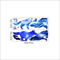 3D Traumhafte Sternenwolf Wandtattoo Set mit Mond und Nebel Design 2 Stück 30x90cm - 30x90cm