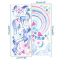 Unicorn and rainbow watercolor wall stickers set for children room decoration, 25x70cm - 25x70cm