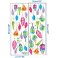 Bunte Feder Wandaufkleber im Ölgemälde-Stil, Set mit 2 PVC-Folien 90x30cm groß - 30*90cm*2pcs
