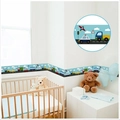 Self-adhesive vehicle pattern wall border sticker for nursery room and kids decor - Cartoon Vehicles Style