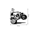Détail du sticker mural noir de pilote de VTT avec dimensions 57 cm par 52 cm - 57*52CM