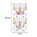Moderne gouden eenhoorn muurstickers met aquarel sterren en diamanten decoratie - Eenhoorn En Sterren Stijl (KSD8818-1)