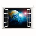 Vinilo decorativo 3D de espacio con la Tierra desde la ventana, 90x57cm para decoración - 57*90CM