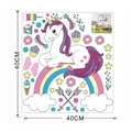 Cartoon unicorn and rainbow wall sticker layout dimensions showing 40cm x 40cm size details - Unicorn Rainbow Dessert Set (KSD8822) / KSD8822-40*40CM