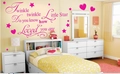 Adesivi murali rosa Twinkle Little Star con stelle e cuori per cameretta dei bambini - Classico / Rosa Rosso