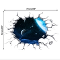 Vinilo decorativo 3D detallado del espacio con planetas y medidas de 70x50 cm - Estilo de Galaxia Espacial 2 (KS6693-2)