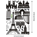 Dettaglio del set di adesivi murali monumenti del mondo con Torre Eiffel in PVC nero - Taglia grande