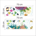 Vinilos decorativos de mundo submarino con peces y corales, pegatinas de 70x25cm - Tema Mundo Submarino (ZY2011) / Conjunto Grande (Talla L)