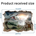 Detailansicht der 3D Dinosaurier Wandtattoo Bögen mit präzisen Größenangaben - Kombiniertes Set