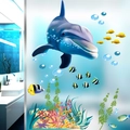 Ocean world dolphin wall sticker set with colorful coral reef for kids bedroom decor - Ocean Dolphin Style