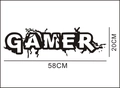 Black GAMER wall sticker graffiti art decor for living room size 58cm x 20cm - 57*20CM / Black