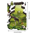 Detailansicht der 3D-Wandaufkleber mit Wildtieren und Größenangaben in Zentimetern - 3D Wildsafari-Stil (KS6697)
