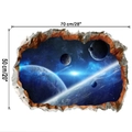 Detailansicht 3D Weltraum Wandtattoo mit Maßen 70x50cm und realistischem Sternenhimmel - 50*70CM