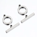 Ensemble de fermoirs à bascule en acier inoxydable poli pour bijoux et colliers DIY - Acier