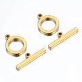 Fermoir à bascule en acier inoxydable plaqué or 18k pour création de bijoux DIY - Or