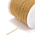 DIY accessory 18k gold plated stainless steel O-chain on white spool for jewelry making - 2x3mm (2m) / Gold