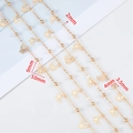 Golden brass hollow butterfly pendant chain with beads for DIY jewelry making - 50cm/Pack / KC Gold