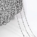 Rouleau de chaîne étoile en acier inoxydable argenté brillant pour bijoux DIY et colliers - 1m / Acier