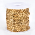 1.5mm golden stainless steel rectangle link chain on white spool for DIY jewelry - 1m / Gold