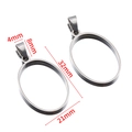 Poliertes Edelstahl-Oval-Anhang-Tablett für DIY-Schmuck, 32x21mm Silber-Finish - Ellipse / Stahlfarben
