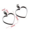 Herzanhänger aus poliertem Edelstahl für DIY-Schmuck, 25mm Größe in Silberglanz - Herz / Stahlfarben