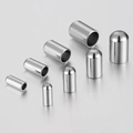 Set of four sizes of polished silver stainless steel end caps for DIY jewelry making - Inner 2mm / Steel
