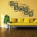 Adesivi murali famiglia creativi in PVC nero con cornici e citazioni per l'arredamento - 58*30CM Nero