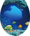 Detail view of the colorful underwater sea creatures and coral reef on the toilet sticker - Underwater World (3203)