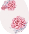 Detail of waterproof toilet lid sticker featuring soft pink watercolor peony blossoms - Pink Peony (3207)