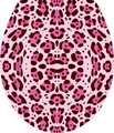 Detail of pink leopard print pattern sticker with symmetrical cartoon sea animal aesthetic - Pink Leopard (3205)