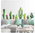 Modern cactus wall stickers featuring nine vibrant designs for living room home decor - XH9312 Cactus