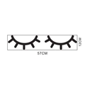 Detaillierte Größenangabe für Wimpern Wandtattoo, 57 cm breit und 12 cm hoch in Schwarz - 57*12CM