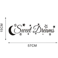 Detail showing Sweet Dreams wall sticker dimensions of 57cm wide and 15cm high - Standard Style (KS186) / Black